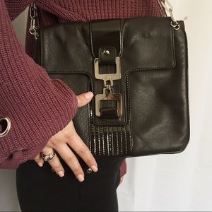 Jill Stuart Chocolate Lamb Skin Shoulder Bag